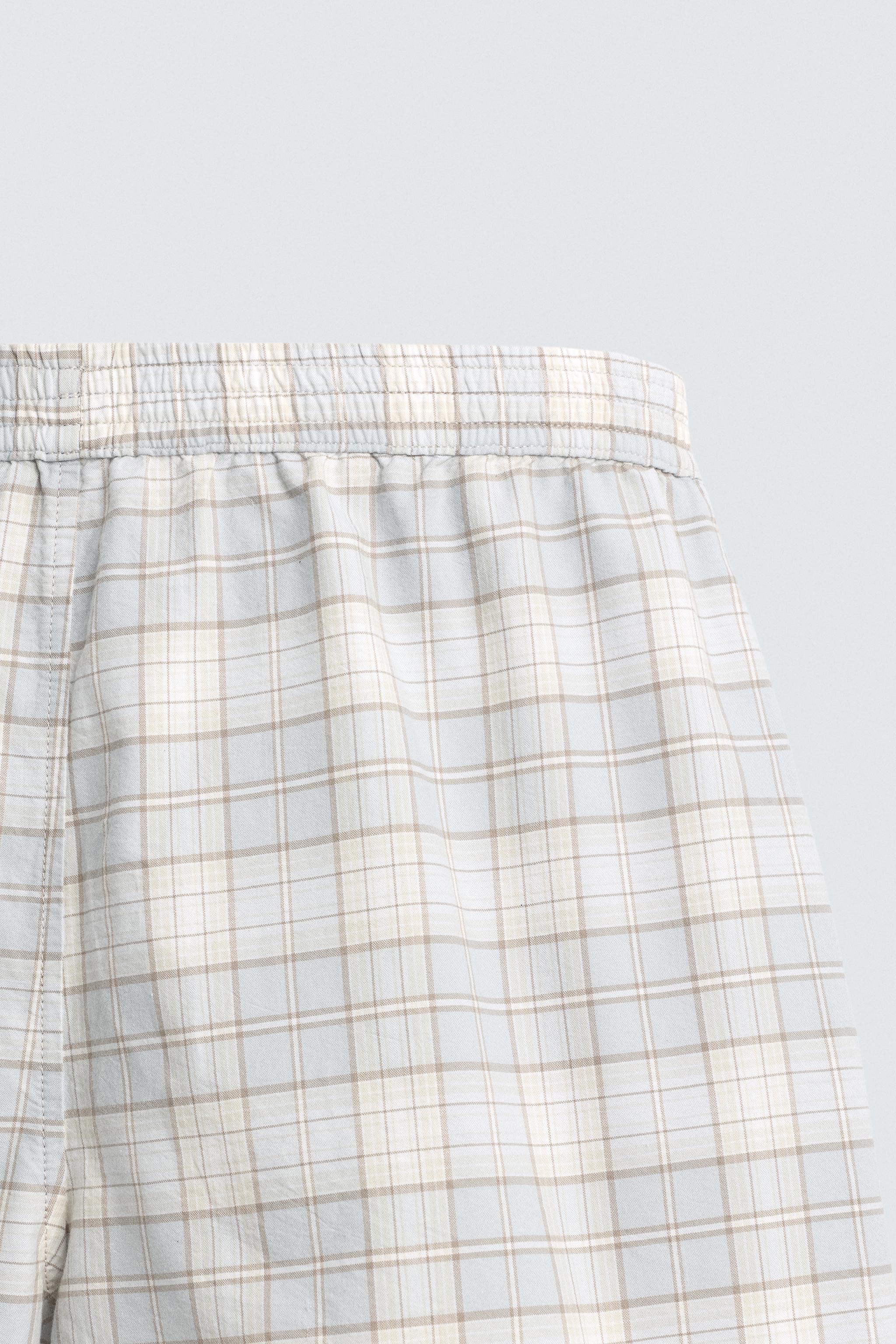 REGULAR FIT PLAID SHORTS